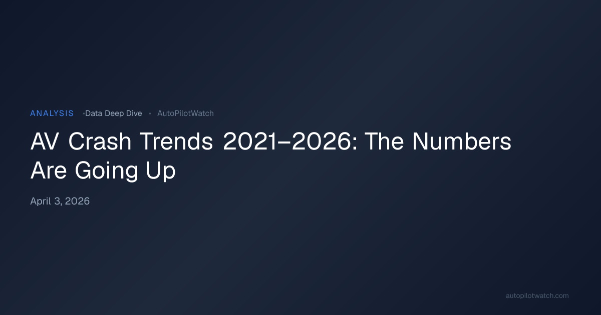 AV Crash Trends 2021–2026: The Numbers Are Going Up | AutoPilotWatch